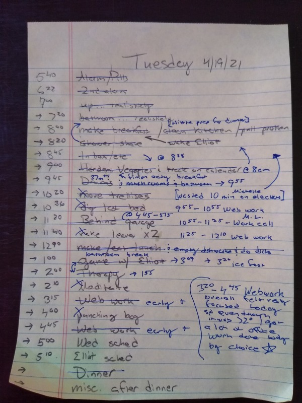 Tuesday Schedule - Off Week