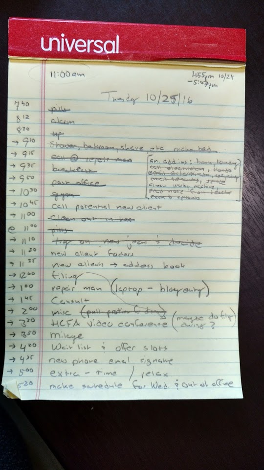 Daily Schedule, as of 11am